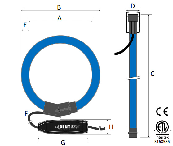 The Dimensions for RoCoil mV CTs