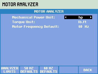 Note: Measurement units can be set to local
		requirements hp/kW, lb ft/Nm etc