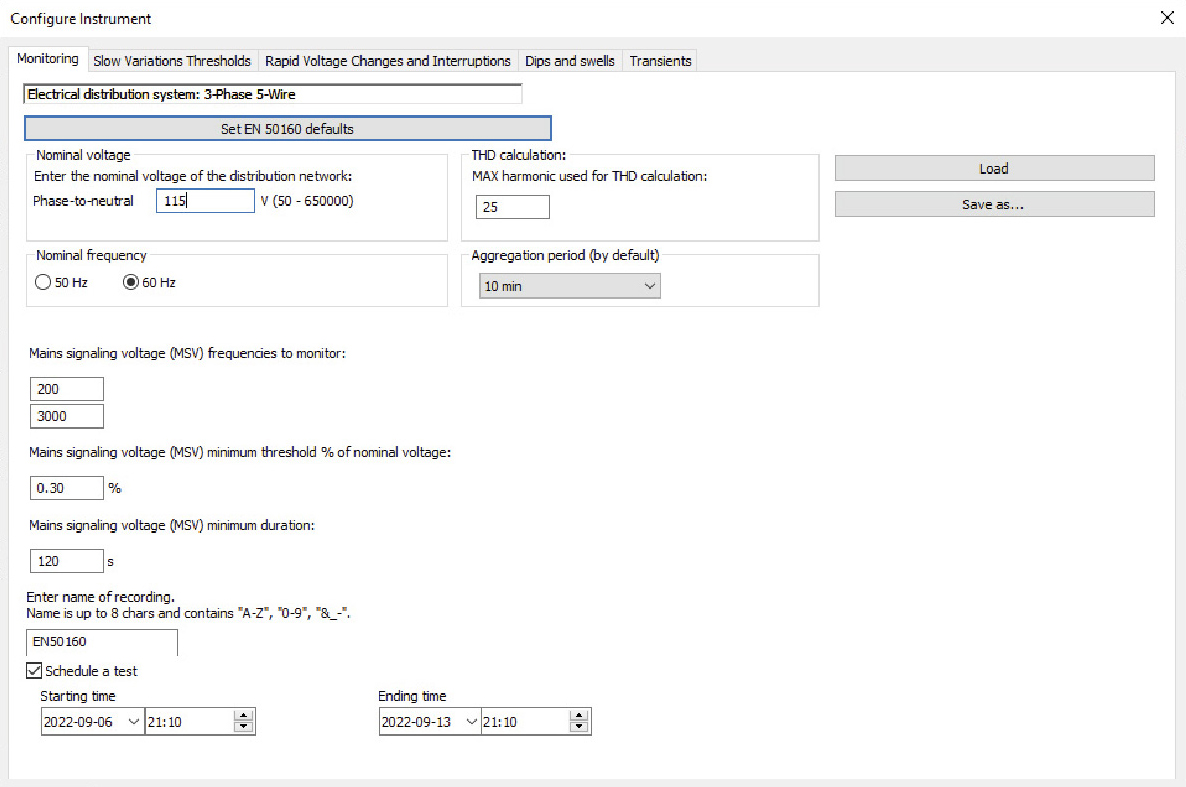 Monitoring tab allows complete control of Monitoring conditions.