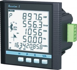 Accuenergy Acuvim II-D-RCT-P2 Intelligent Power/Energy Meter, LCD, Rogowski Coil input, 60 Vdc-