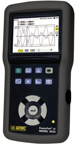 AEMC 8230 Single-Phase Power Quality Analyzer with MN193-BK CT, 6A/120A-