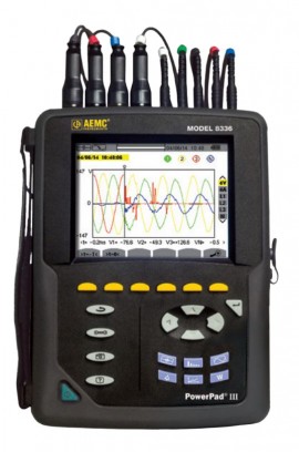 AEMC 8336 True RMS Power Quality Analyzer, two- and three-phase, 40 to 70 Hz-