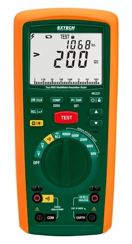 Extech MG325-NIST CAT IV Insulation Tester/TRMS Multimeter, 200 G&amp;ohm;,-