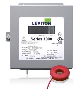 Leviton 1K120-2SW Indoor 120V Single Phase kWh Meter Kit, 200A, 1 Solid Core CT-