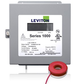 Leviton 1K277-1SW Indoor 277V Single Phase kWh Meter Kit, 100A, 1 Solid Core CT-