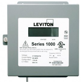 Leviton 1N480-01D Indoor Dual Element kWh/Demand Meter, MAX 100A, Meter Only-