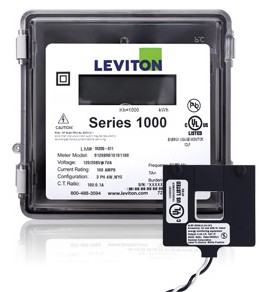 Leviton 1O240-02W Outdoor 120/240V Single Phase kWh Meter Kit, 200A, 2 Split Core CTs-