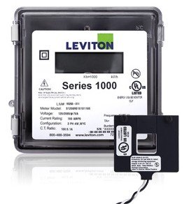 Leviton 1O240-08W Outdoor 120/240V Single Phase kWh Meter Kit, 800A, 2 Split Core CTs-