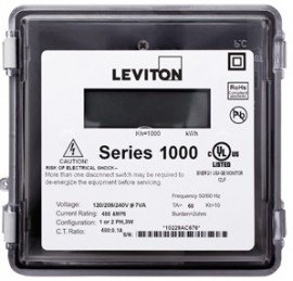 Leviton 1R480-021 Outdoor Dual Element kWh Meter, MAX 200A, Meter Only-