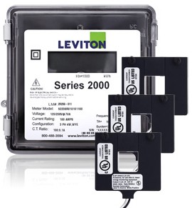 Leviton 2O208-12W Outdoor Three Phase Meter Kit, 120/208V, 1200A with 3 Split Core CTs-
