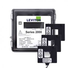 Leviton 2O480-2W VerifEye Series 2000 3P/4W Outdoor Meter Kit with 3 Split-Core Current Transformers, 277/480 V, 200 A-