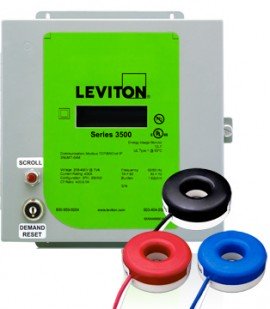 Leviton 3KUMT-1SM Indoor kWh Meter Kit, 100A with 3 Solid Core CTs-