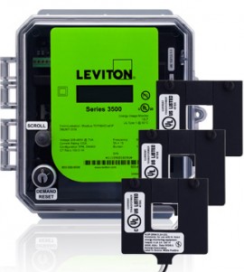 Leviton 3OUMT-01M Outdoor kWh Meter Kit, 100A with 3 Split Core CTs-