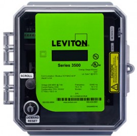 Leviton 3RUMT-50M Outdoor kWh Meter, 5000A, 208-480VAC, Meter Only-