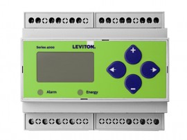 Leviton 4DUBM-00B DIN-Rail Series 4100 Universal Voltage Bi-Directional 3-Phase 3W/4W BACnet MS/TP Meter Only-
