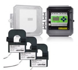 Leviton 4OUMR-01M Outdoor Series 4000 Universal Voltage 3-Phase 3W/4W Modbus Meter Kits 100A Split Core CTs Included in NEMA 4X Enclosure-