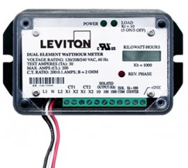 Leviton 7B101-H01 Single Element Mini Meter OEM Module 1P/2W 120V1kWh 100A CT Required-