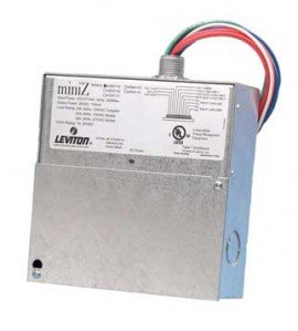 Leviton MZB00-102 miniZ Single-Room Controller, 120 to 277 VAC, 20 A 1-Pole Relays-